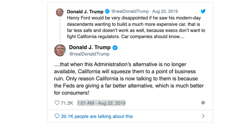 Illustration for article titled The White House Vs. California Fight Is Finally Going Down: Report